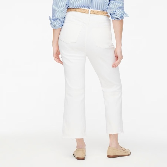J.Crew Curvy mid-rise flare crop jean in signature stretch White Denim 26 NWT - Picture 3 of 12